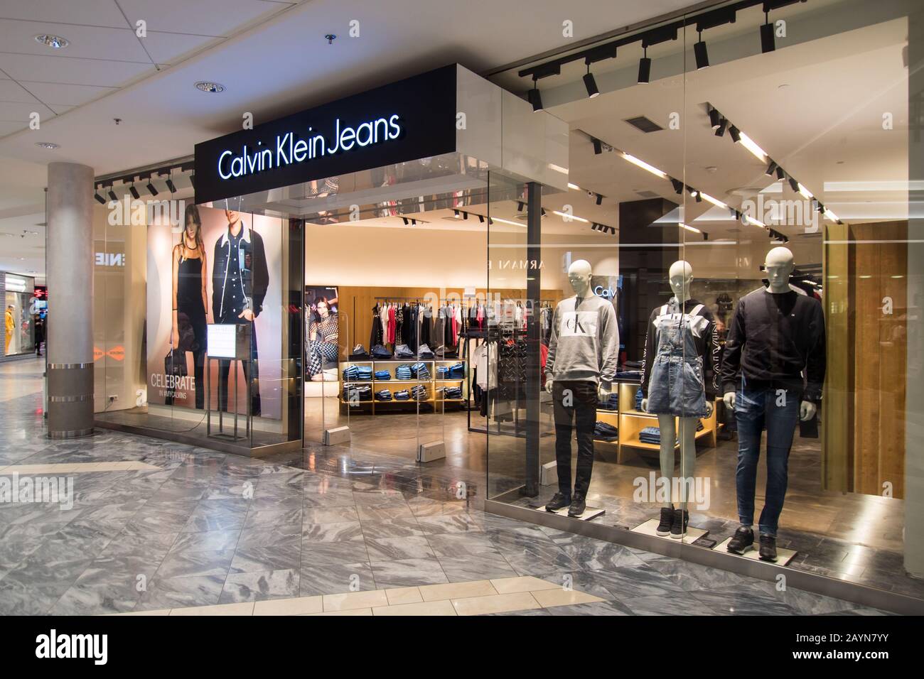 beet Moedig aan straal Calvin Klein Jeans shop facade in Tallinn, Estonia, 9.2.2020 Stock Photo -  Alamy