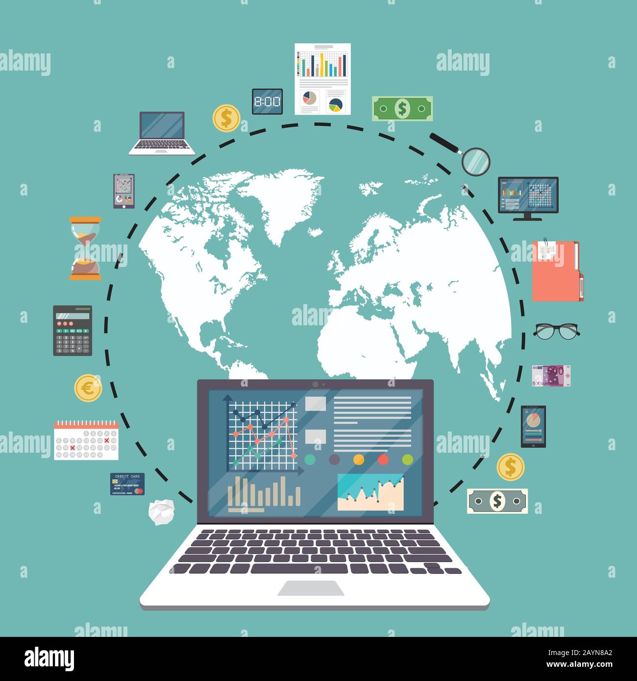 Auditing concept. Realistic design of accounting, research, calculating