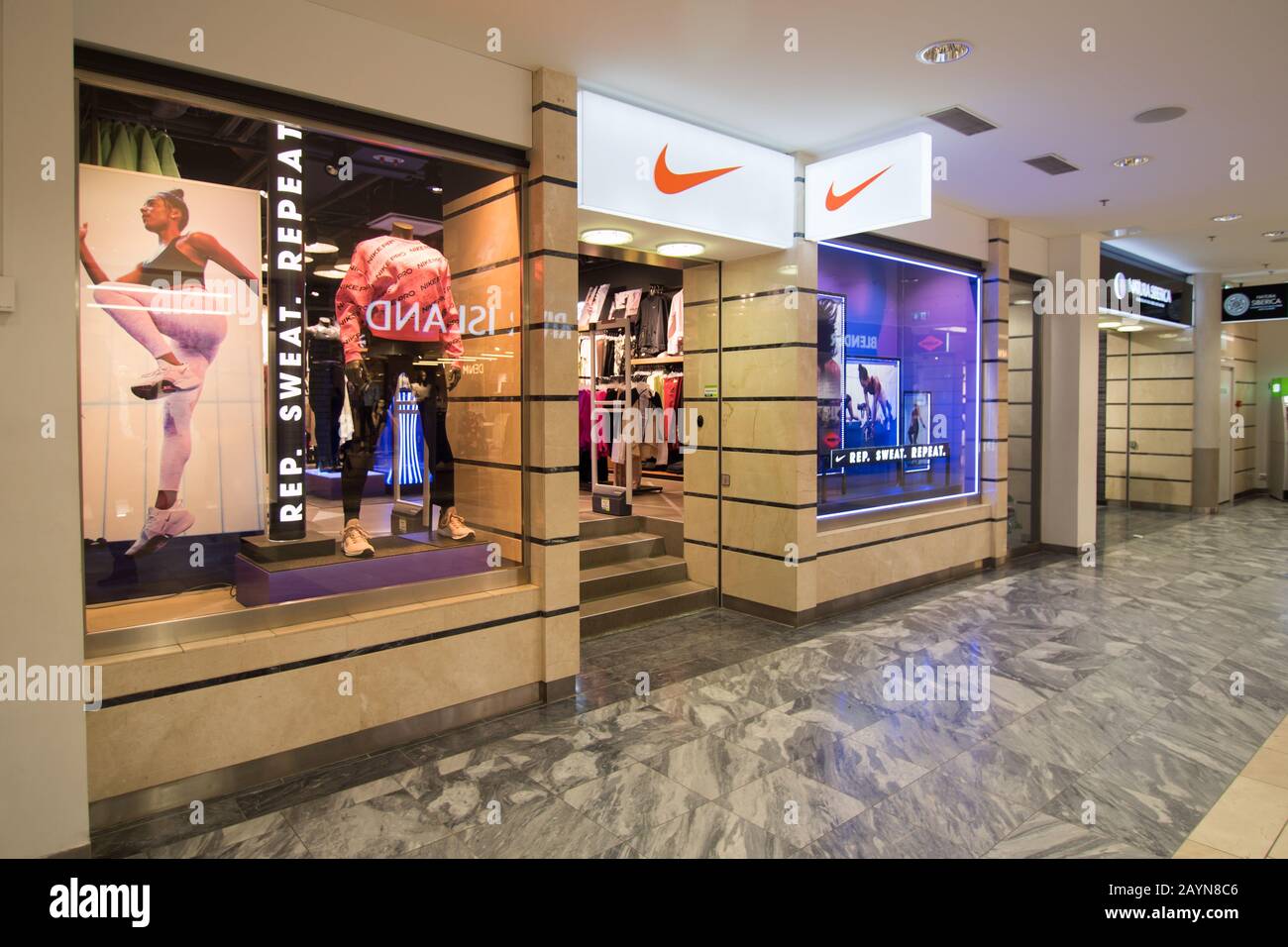 Nike shop facade in Tallinn, Estonia Stock Photo - Alamy
