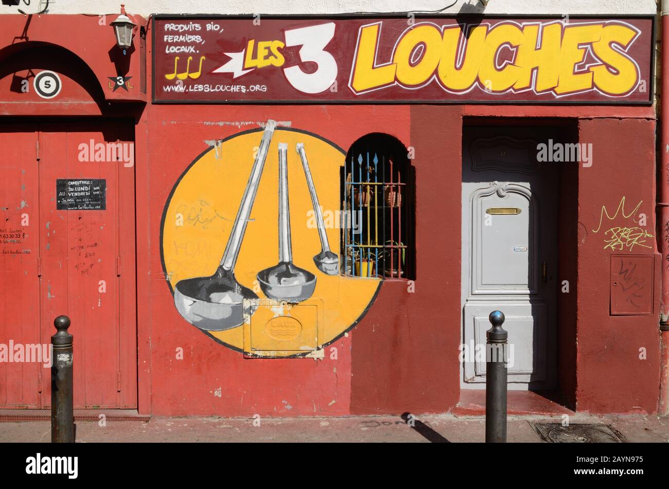 Traditional Shop Front 'Les 3 Louches' Cours Julien Marseille Provence France Stock Photo