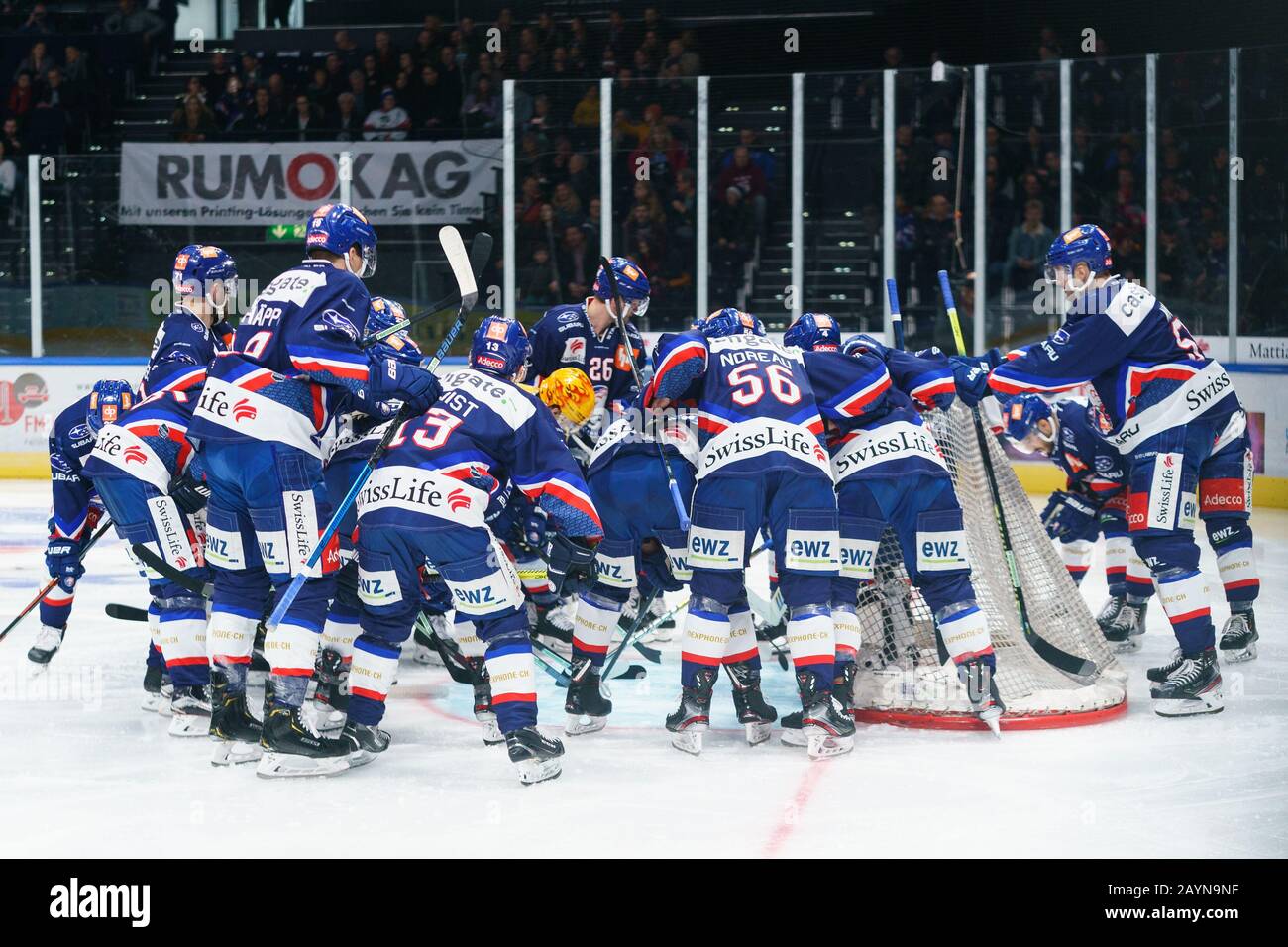 16.02.2020, Zurich, Hallenstadion, ice hockey, NL: ZSC Lions - EHC  Biel-Bienne, ZSC Lions before the game Stock Photo - Alamy