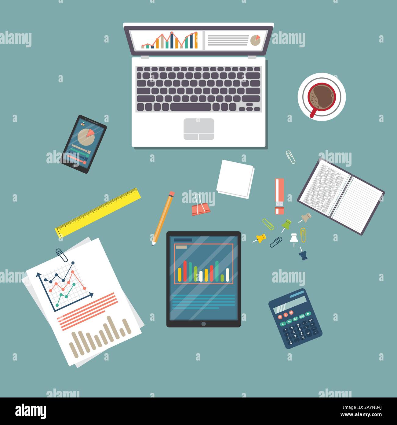 Auditing concept. Realistic design of accounting, research, calculating