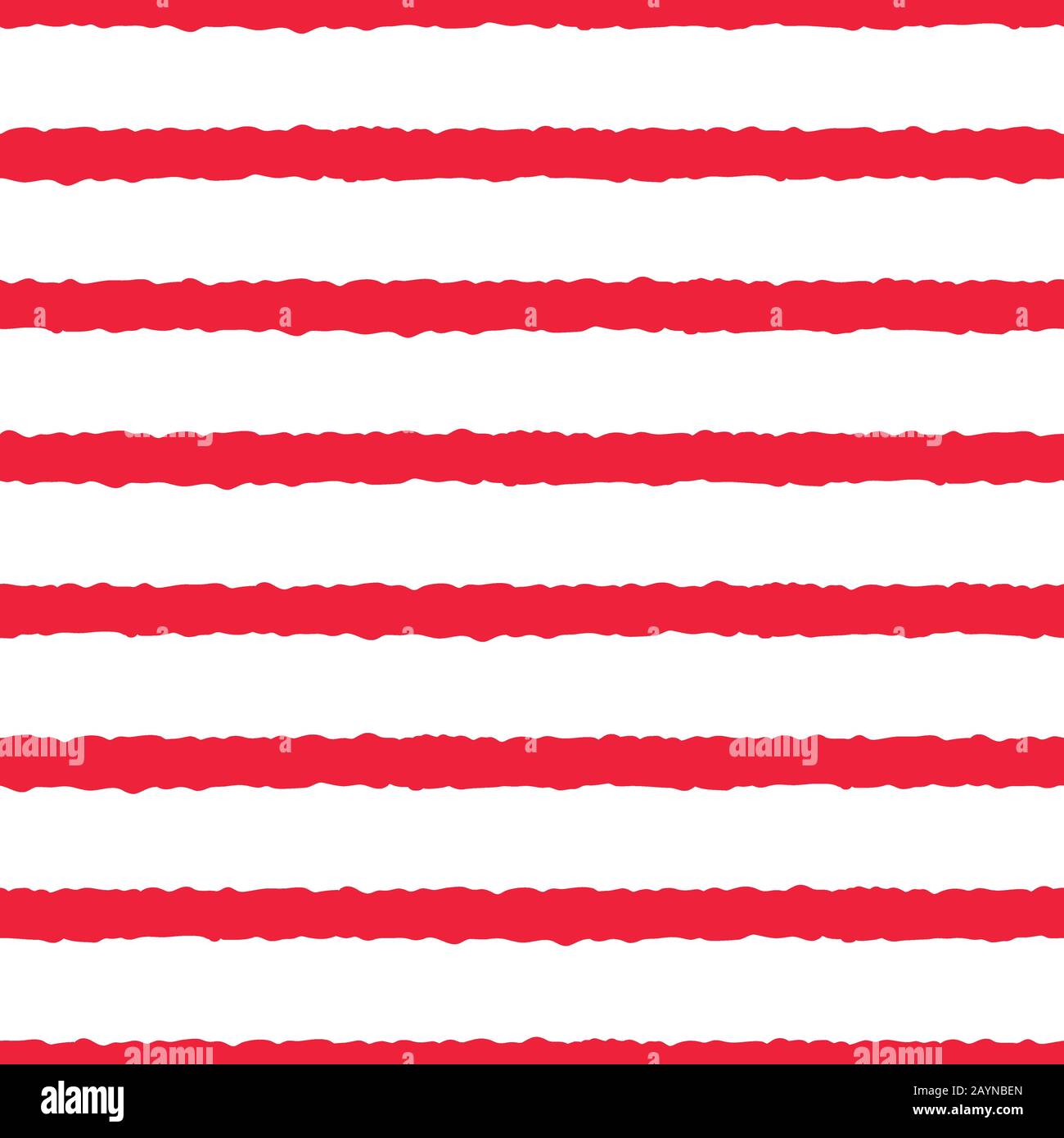 Red, white rough stripes texture seamless pattern. Great for modern wallpaper, backgrounds, invitations, packaging design projects. Surface pattern. Stock Vector