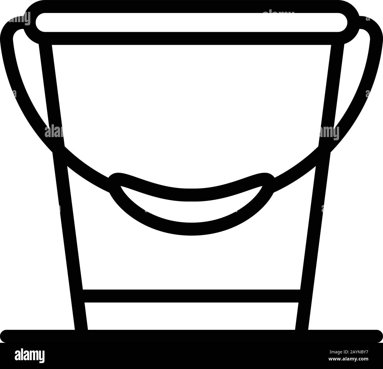 Metal bucket icon, outline style Stock Vector