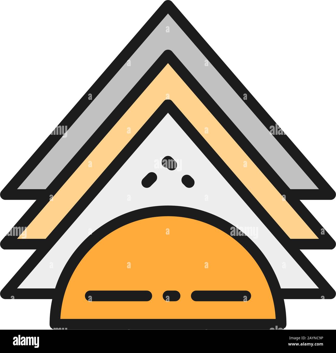 Vector napkin holder flat color line icon. Stock Vector