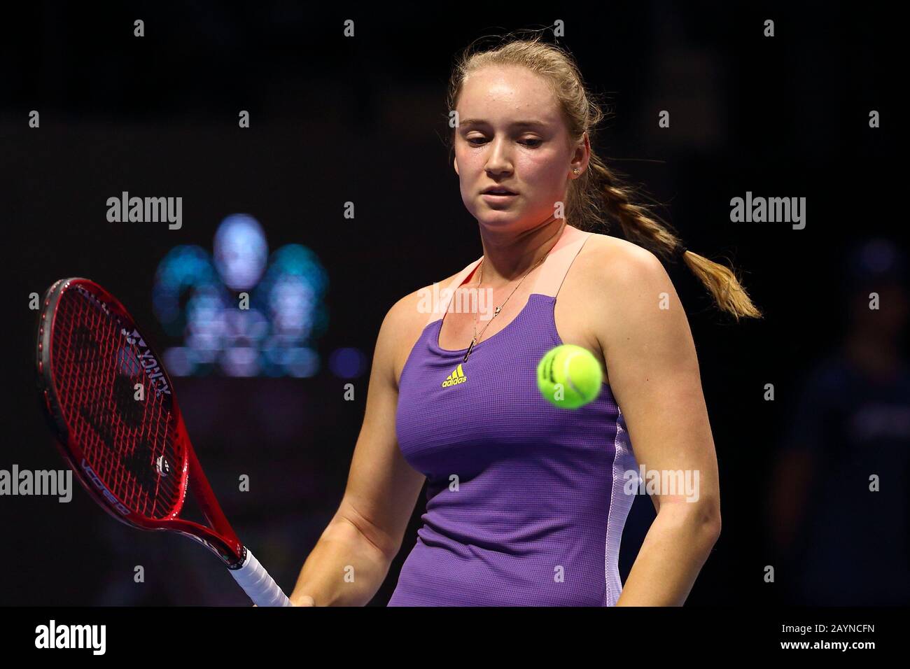 Russian Federation. Saint-Petersburg. Tennis. Women's singles final match  at the St.Petersburg Ladies Trophy 2020. Elena Rybakina v Kiki Bertens.  Tennis player Elena Rybakina Stock Photo - Alamy