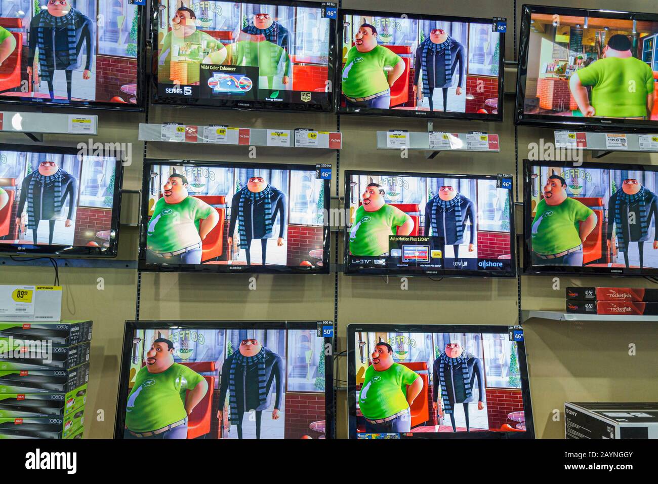 Tv Screens Store Display Stock Photos & Tv Screens Store Display Stock