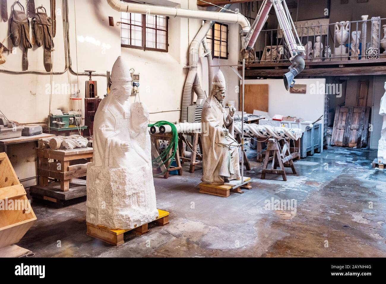 19 OCTOBER 2018, FLORENCE, ITALY restoration of ancient medieval