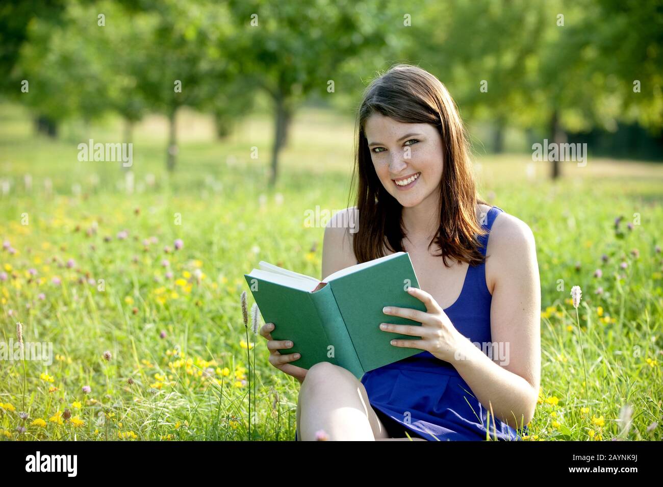 Junge Frau liest ein Buch Stock Photo Alamy