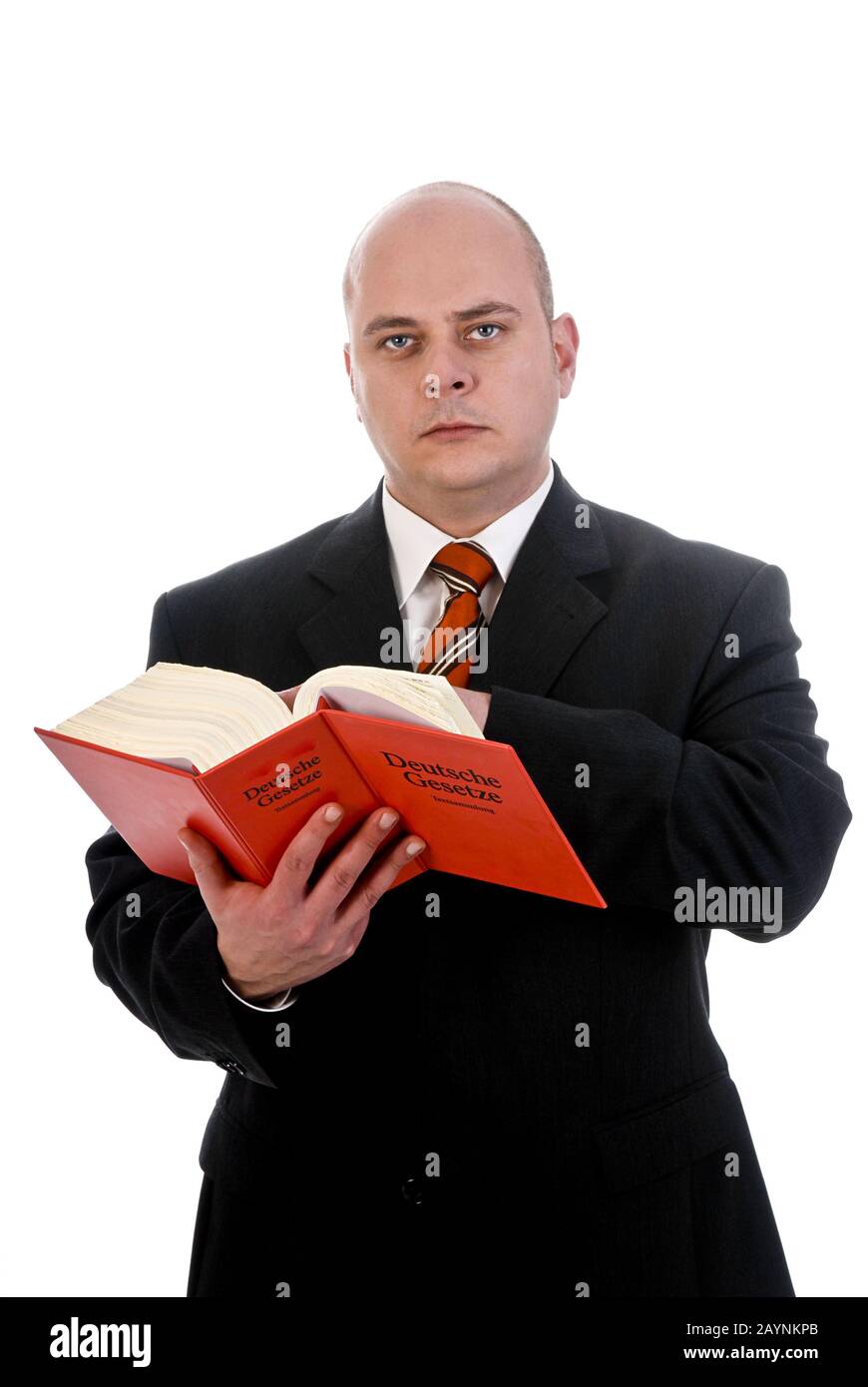 Anwalt mit Gesetzbuch Stock Photo