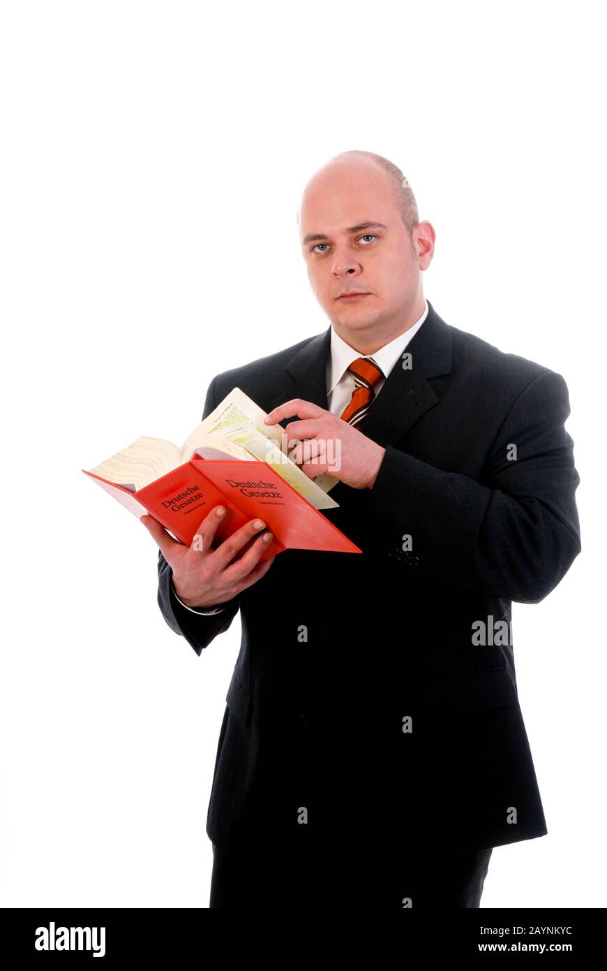 Anwalt mit Gesetzbuch Stock Photo