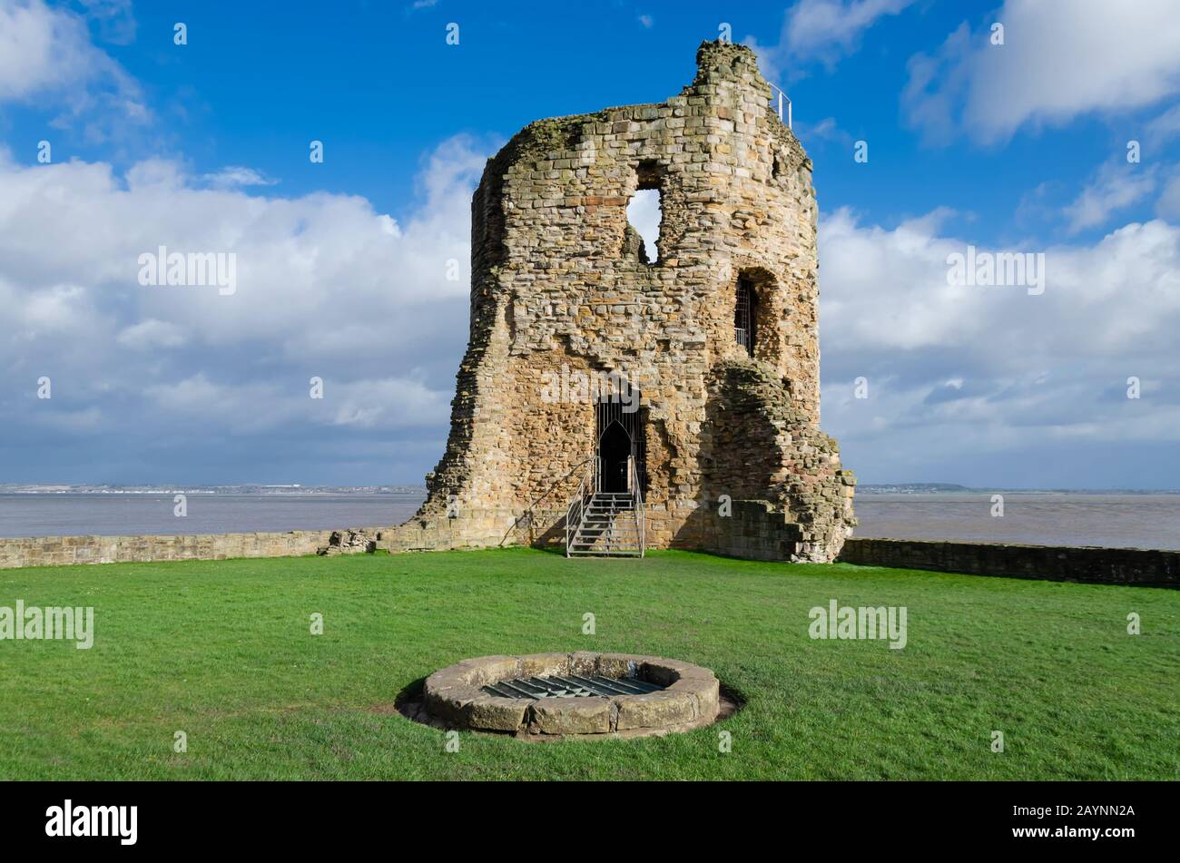 Flint Castle in the town of Flint, Flintshire, North Wales. The castle was the first of the ring