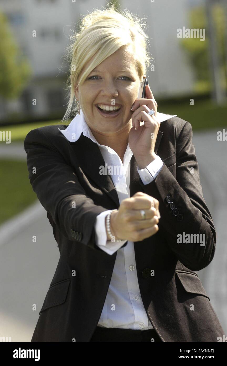 Frau bei Telefonieren Stock Photo
