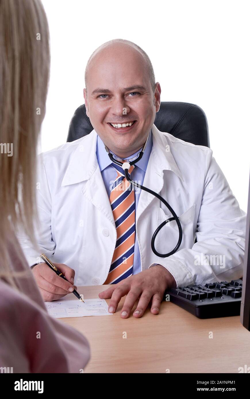 Arzt beim Patientengespräch Stock Photo