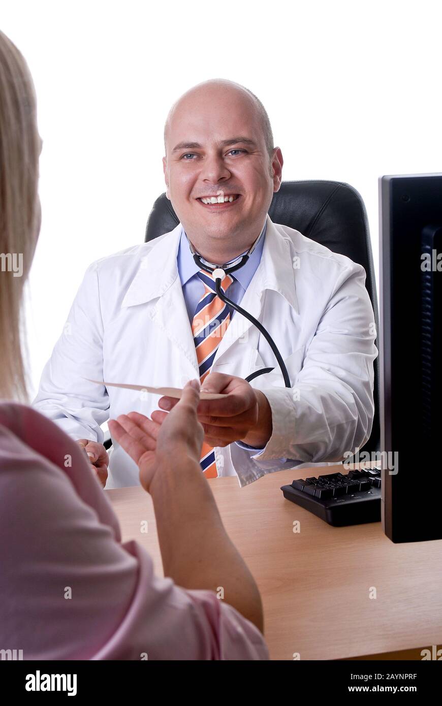 Arzt beim Patientengespräch Stock Photo