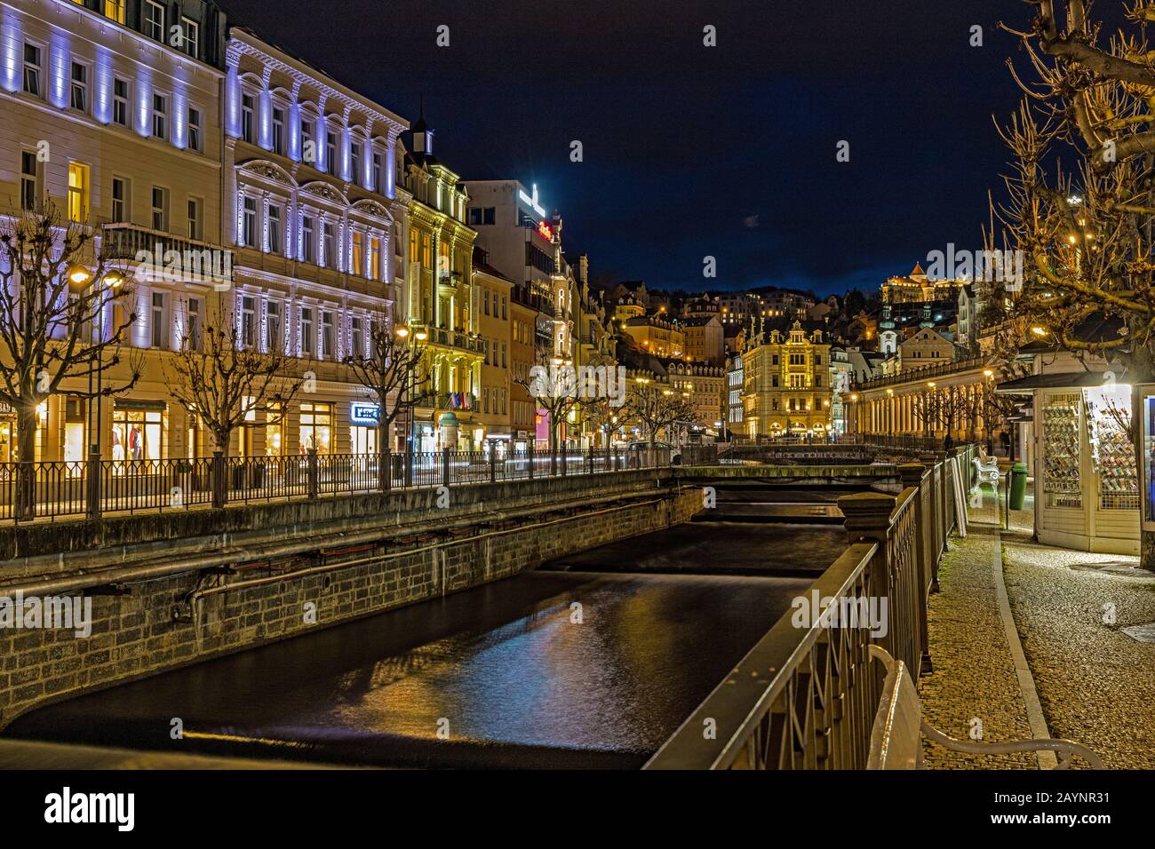 town center of Karlovy vary in the Czech Republic Stock Photo