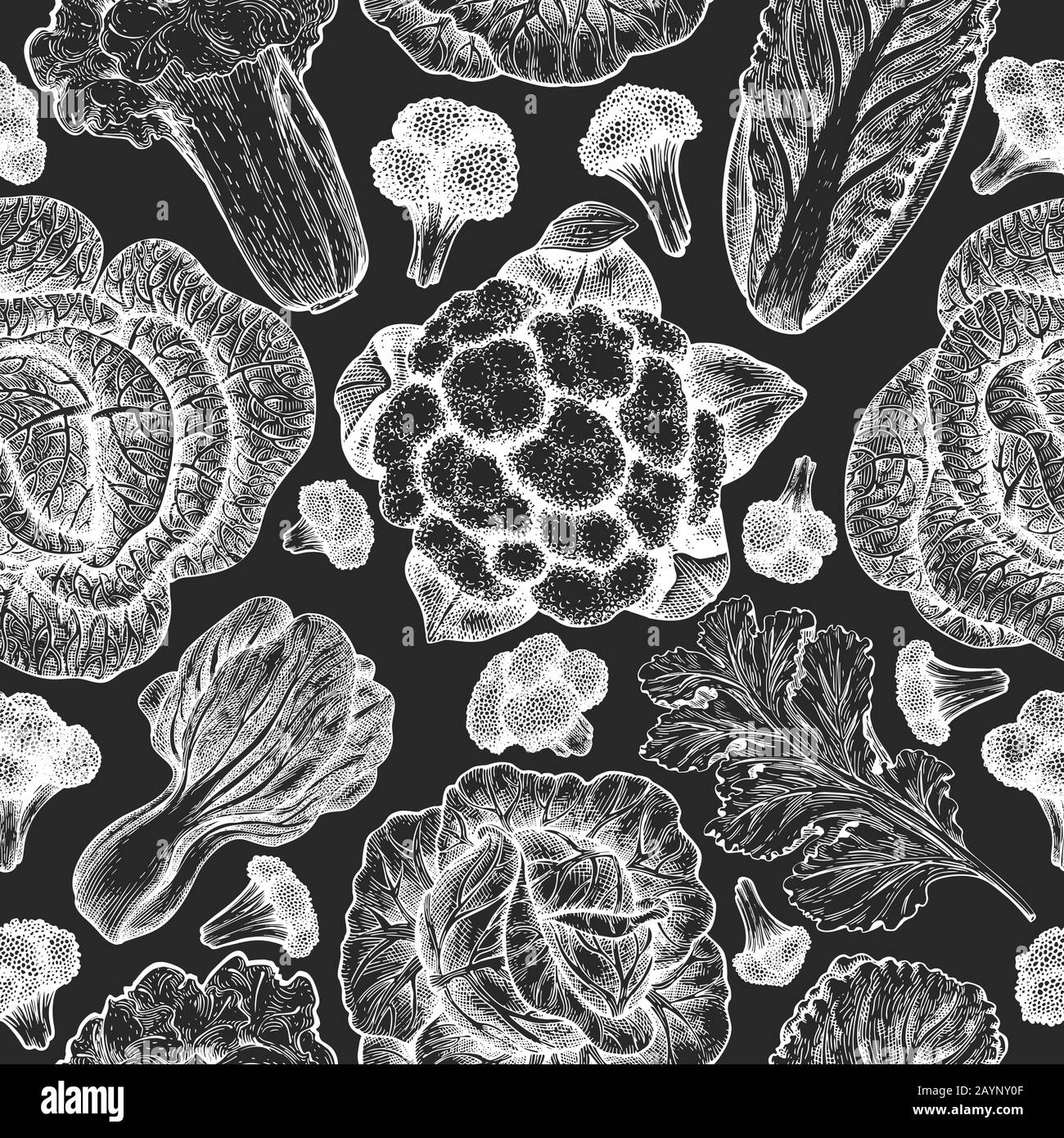 Hand drawn sketch vegetables. Organic fresh food vector seamless ...