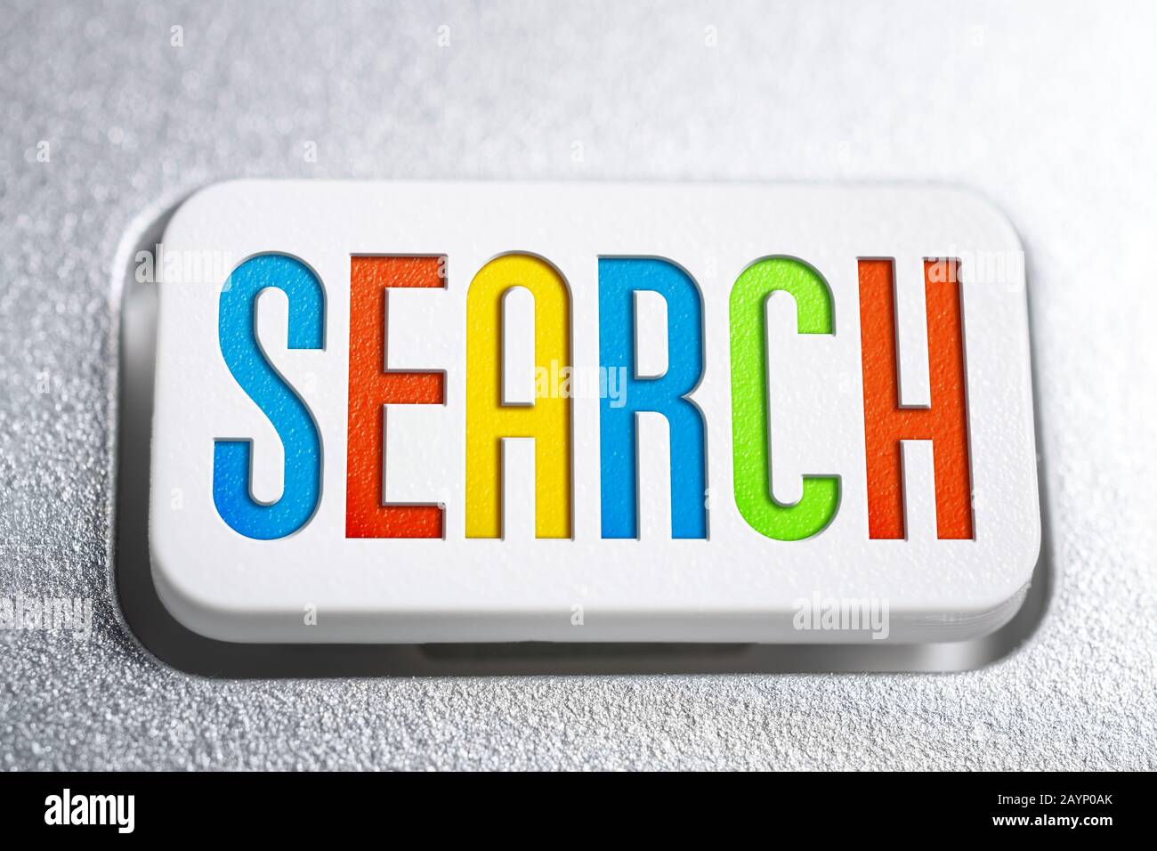 Colorful Search Button On A White Keyboard, Internet Search Concept ...