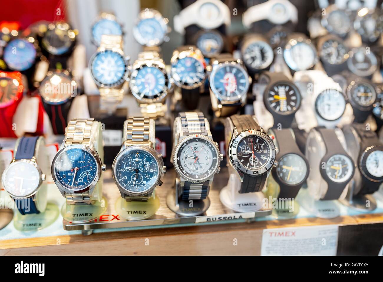 23 OCTOBER 2018, VENICE, ITALY: Timex Watches For Sale In Shop Stock Photo  - Alamy