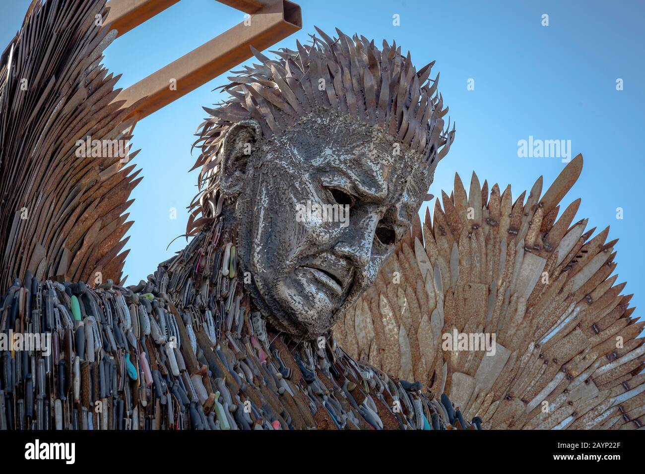 The Knife Angel sculpture, also known as the National Monument Against Violence & Aggression at the Sage, Gateshead Stock Photo