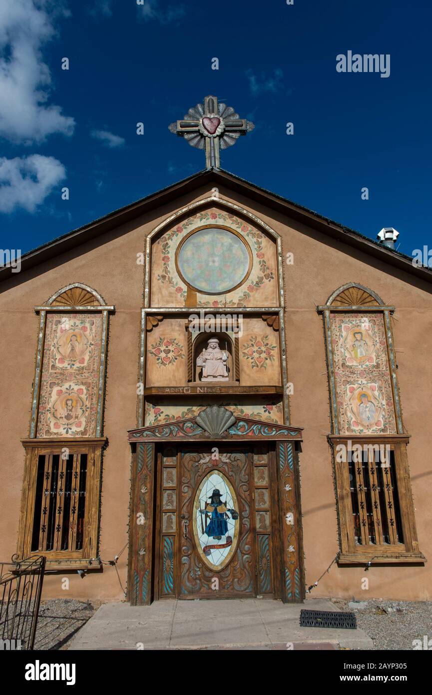 The chapel of Santo Nino de Atocha at El Santuario de Chimayo in the small community of El Potrero just outside of Chimayo, New Mexico, USA. Stock Photo