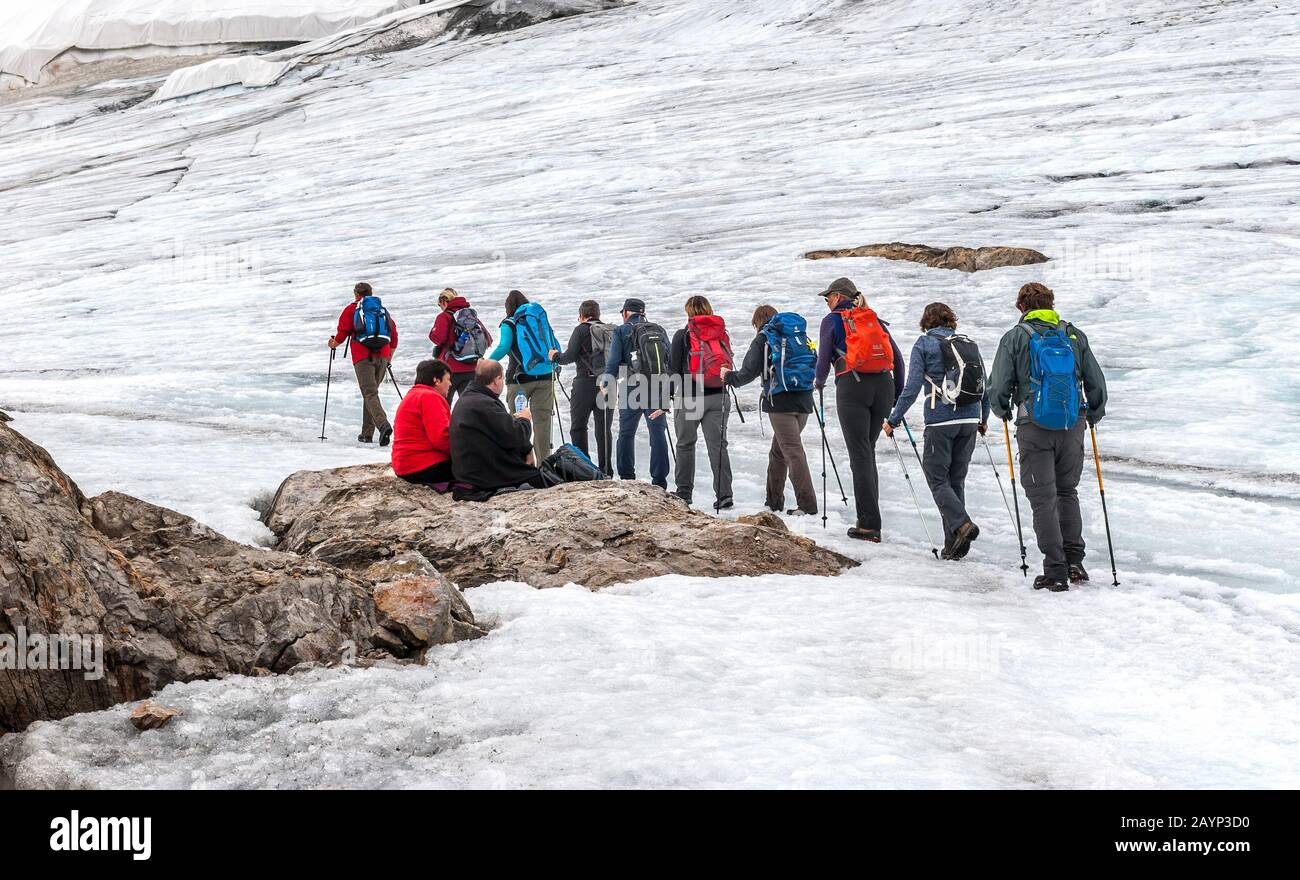 Hiking at Dachstein glacier Stock Photo - Alamy