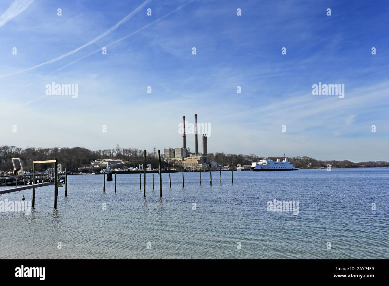 Port Jefferson harbor Long Island New York Stock Photo