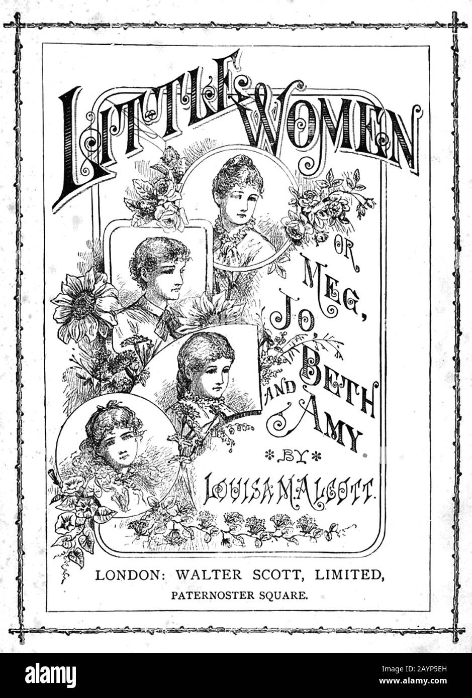 LITTLE WOMEN Frontespiece of the 1868 English edition of the novel by Louisa M. Alcott Stock Photo