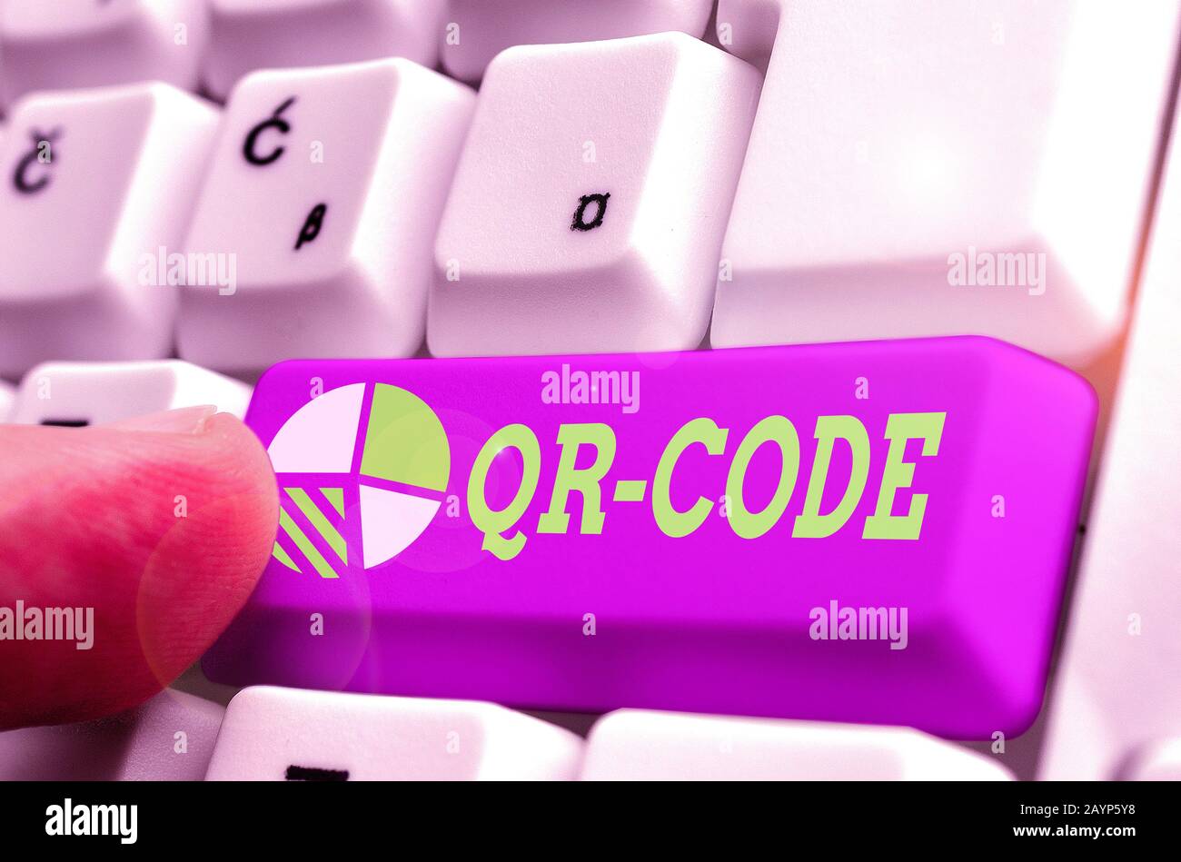 Writing note showing Qr Code. Business concept for the trademark for a