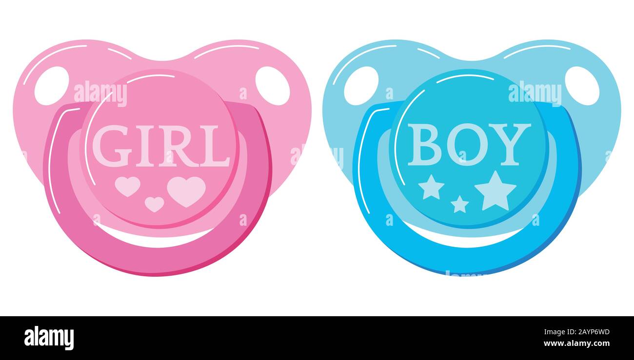 Pacifier baby dummy vector icon set isolated on white background. Stock Vector