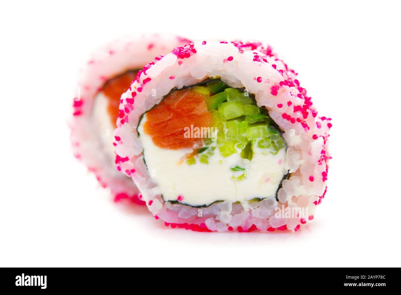sushi rolls on a white background Stock Photo
