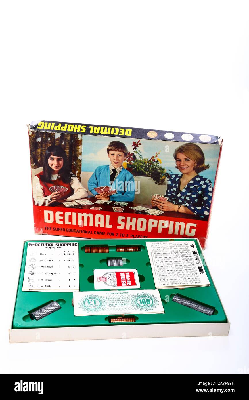 Turner research ltd decimal shopping game circa 1970s isolated on a white background with space for copy Stock Photo