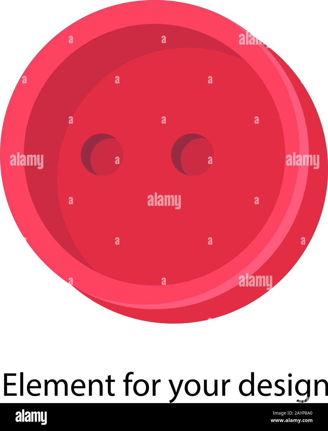 Button on a white background. Vector isolated element. Red. Accessory for sewing.. Stock Vector