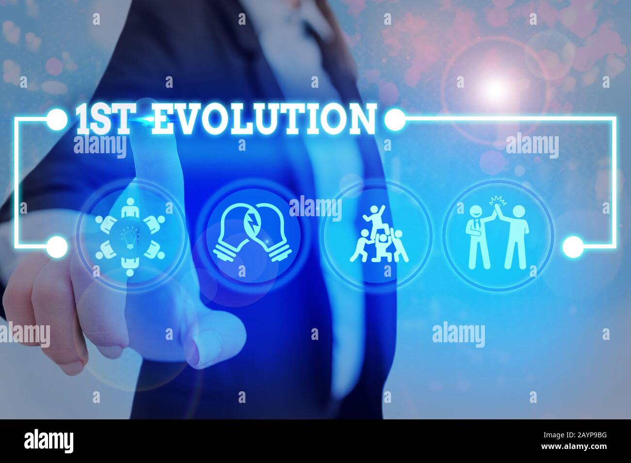 Conceptual hand writing showing 1St Evolution. Concept meaning Change ...