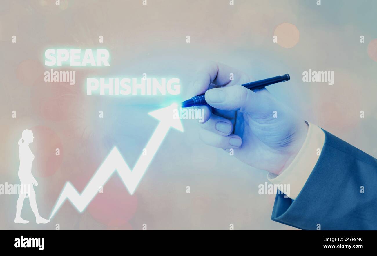 Text sign showing Spear Phishing. Business photo text Sending fake emails to extract financial data from user Stock Photo