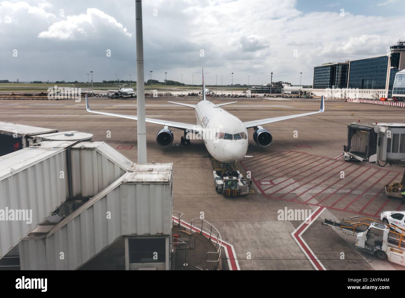 Aircraft parked at the airport Stock Photo - Alamy