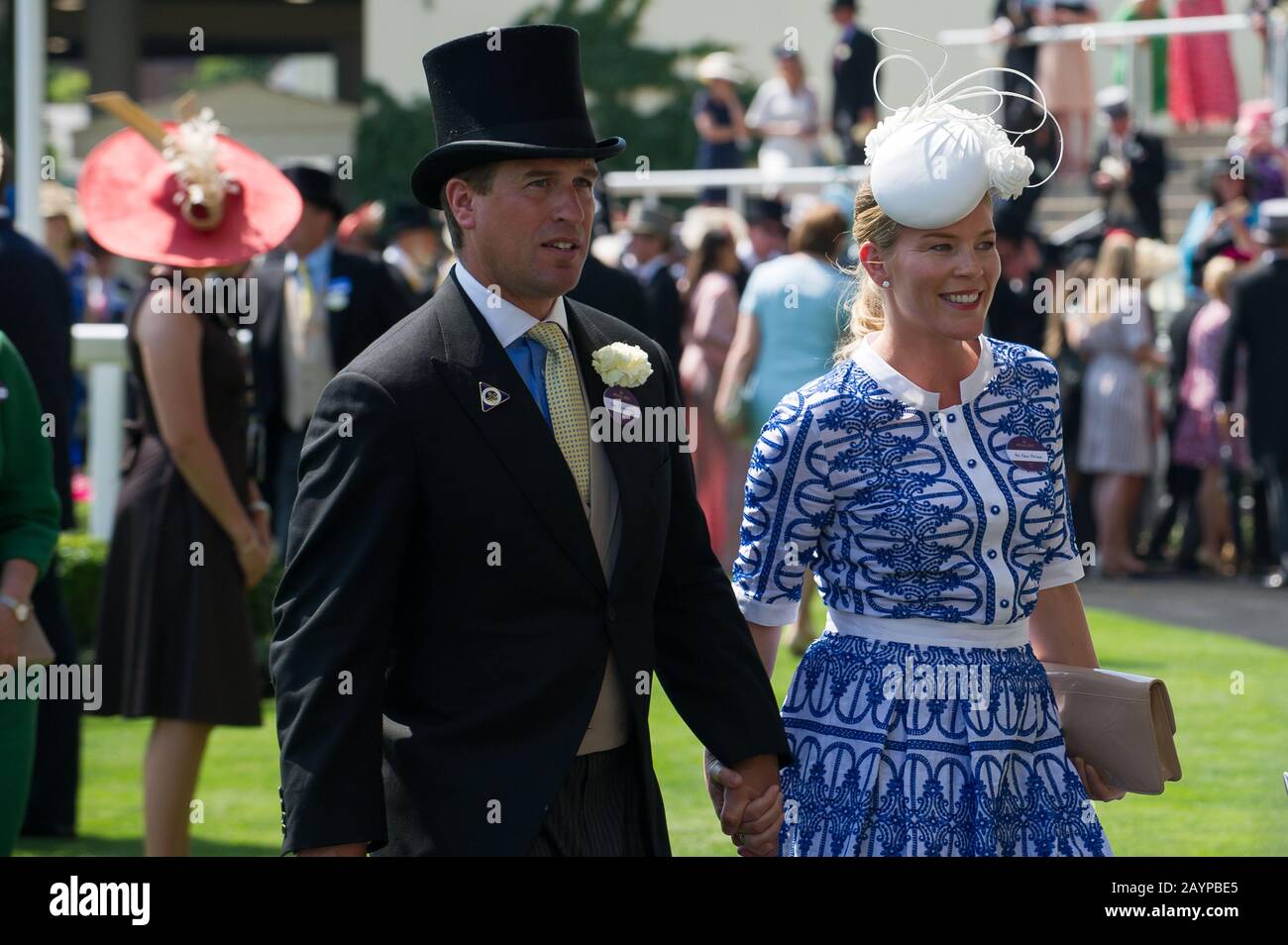 Royal Ascot, Ascot Racecourse, Berkshire, UK. 20th June, 2017. Her Majesty the Queen's eldest grandson Peter Phillips attends Day One of Royal Ascot with his wife Autumn Phillips. Credit: Maureen McLean/Alamy Stock Photo