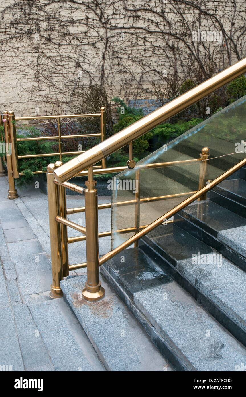 railing and pavement in recreation areas and near architectural ...
