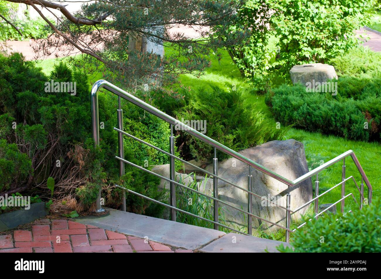 railing and pavement in recreation areas and near architectural ...