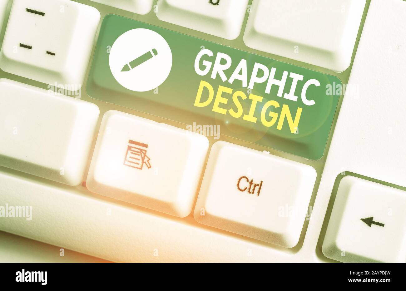 Writing note showing Graphic Design. Business concept for the art of ...