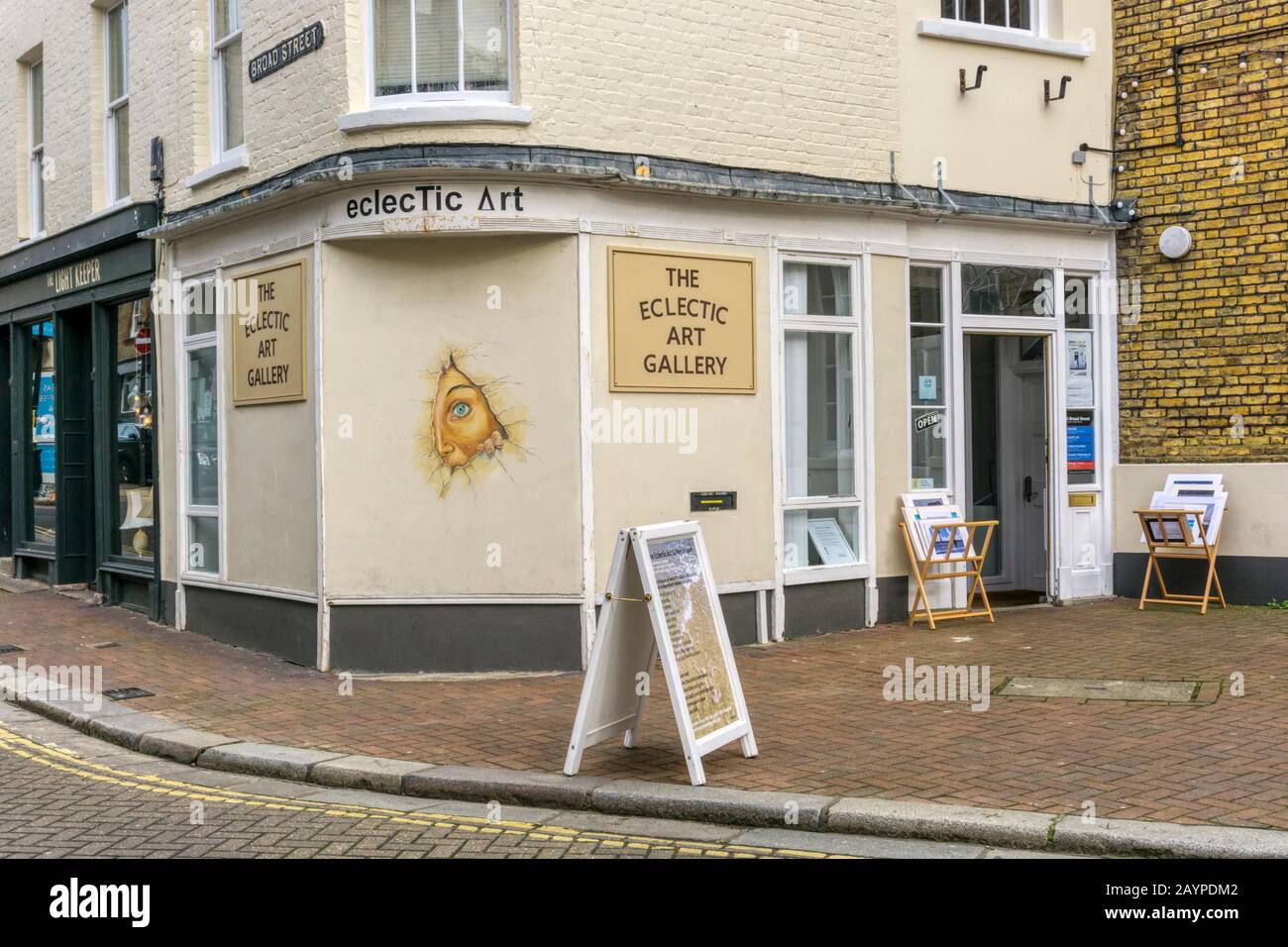 The eclecTic Art Gallery in Margate old town. Stock Photo