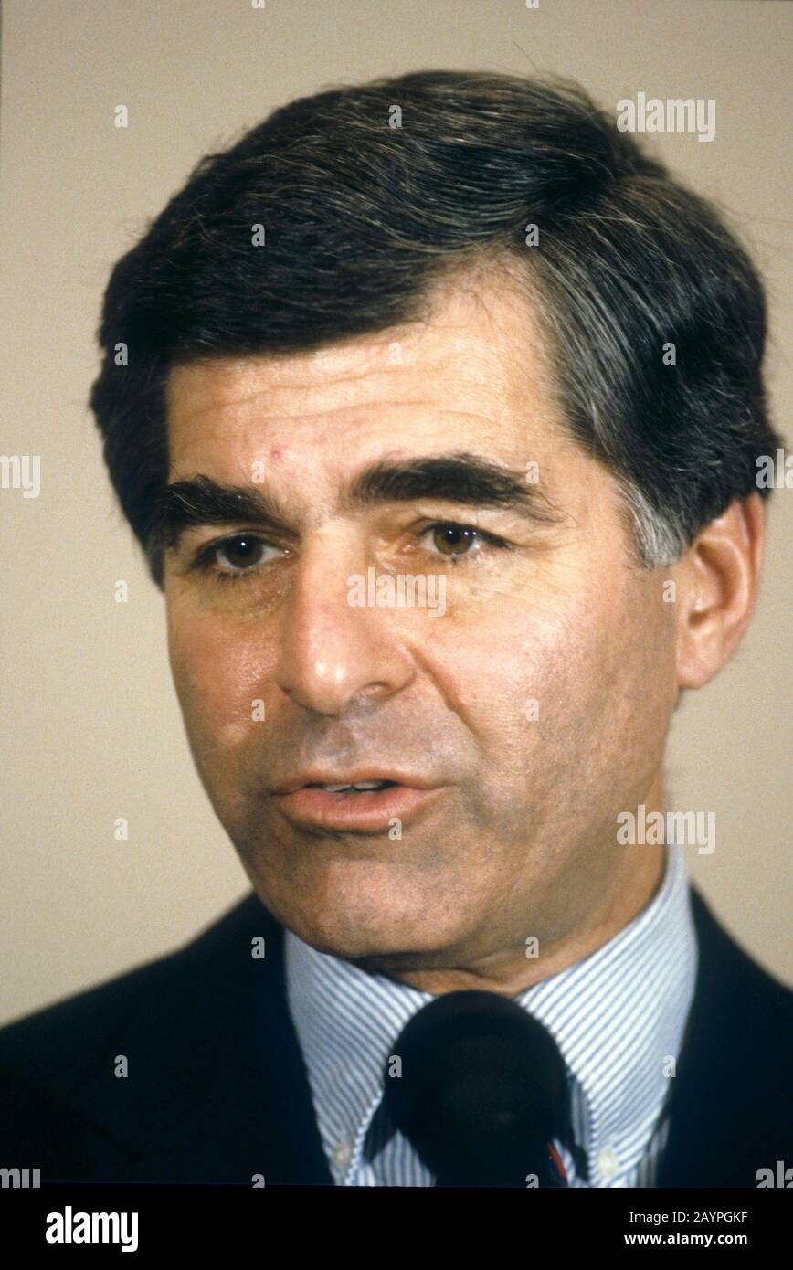 Governor Michael Dukakis speaking at a campaign rally. ©Bob Daemmrich Stock Photo