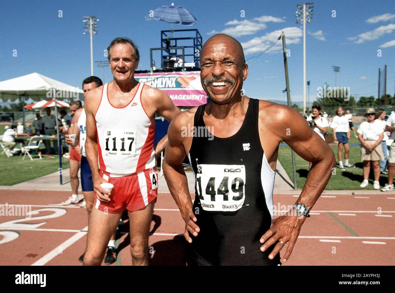 Tucson, Arizona Competitors pose at finish line of USNSSO Senior
