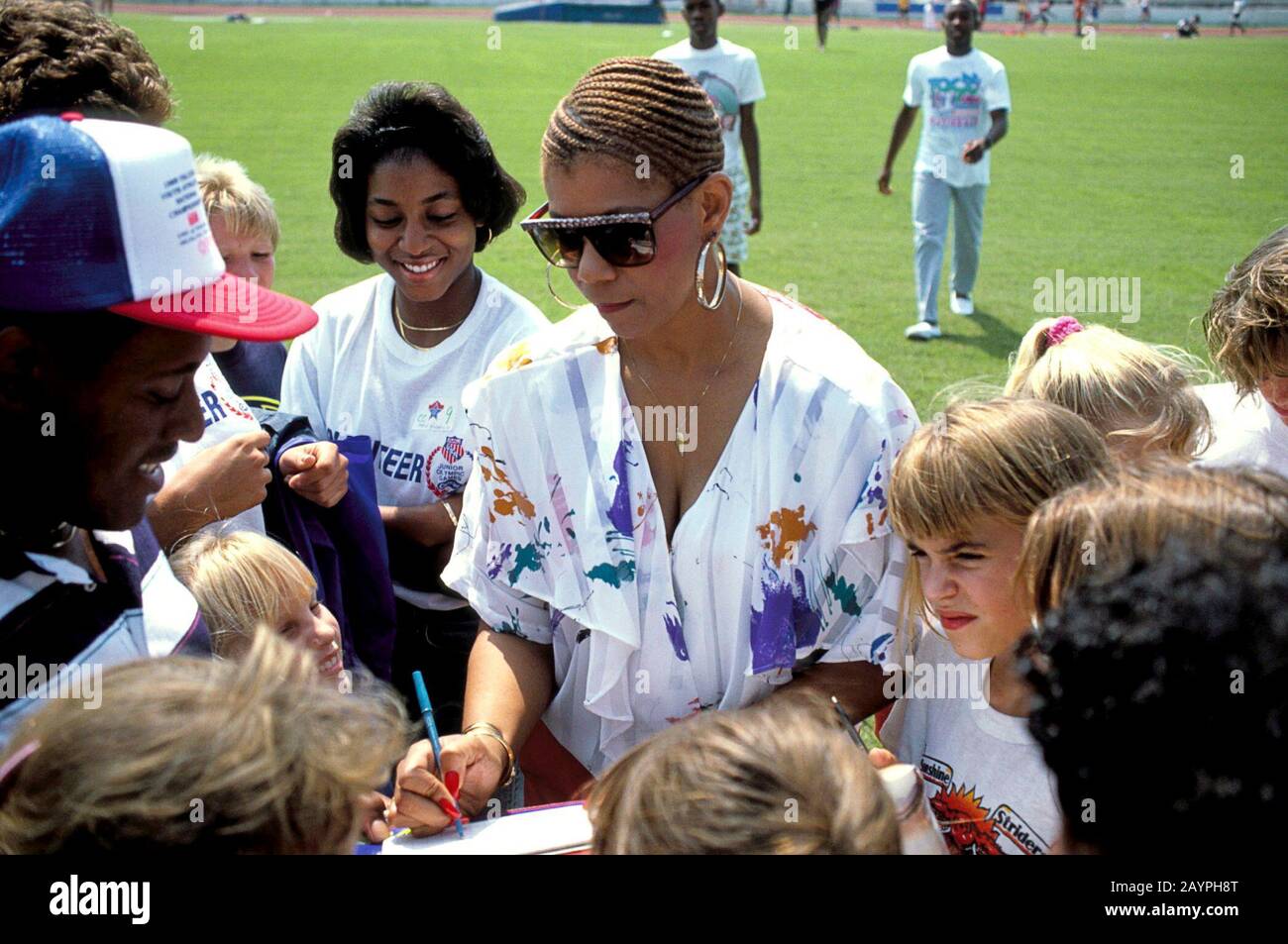 Austin Texas USA: Retired track star Wilma Rudolph signing autographs at youth track event.  She won three  gold medal at the1960 Rome Olympics (100m, 200m, 4x100m relays).  ©Bob Daemmrich Stock Photo