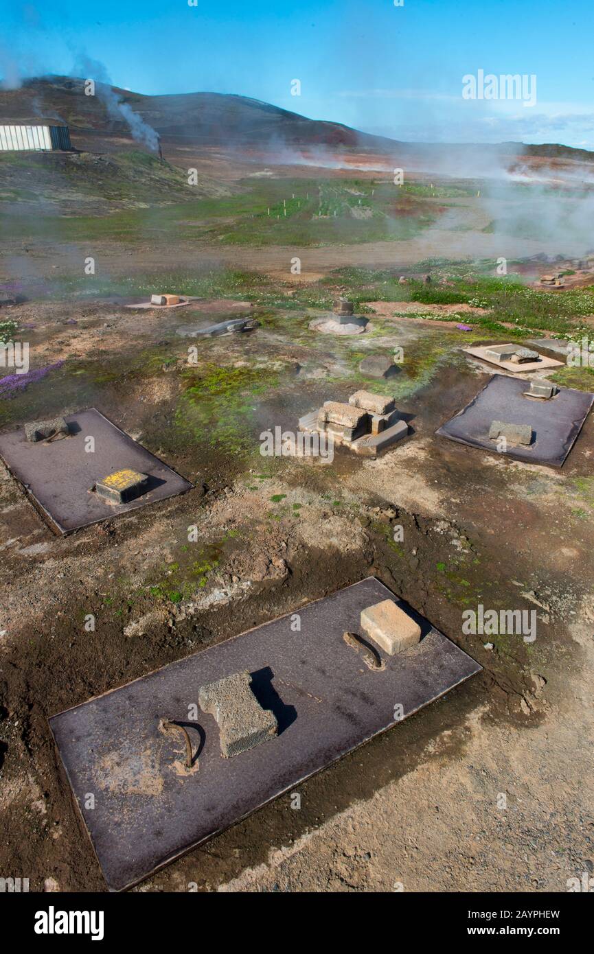 The underground ovens for rugbrauth (Icelandic Lava Bread) which is