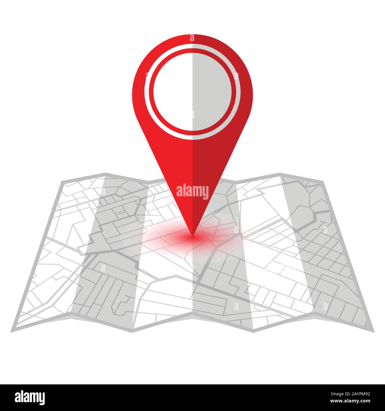 Pin showing location on gps navigator map. Vector illustration Stock ...
