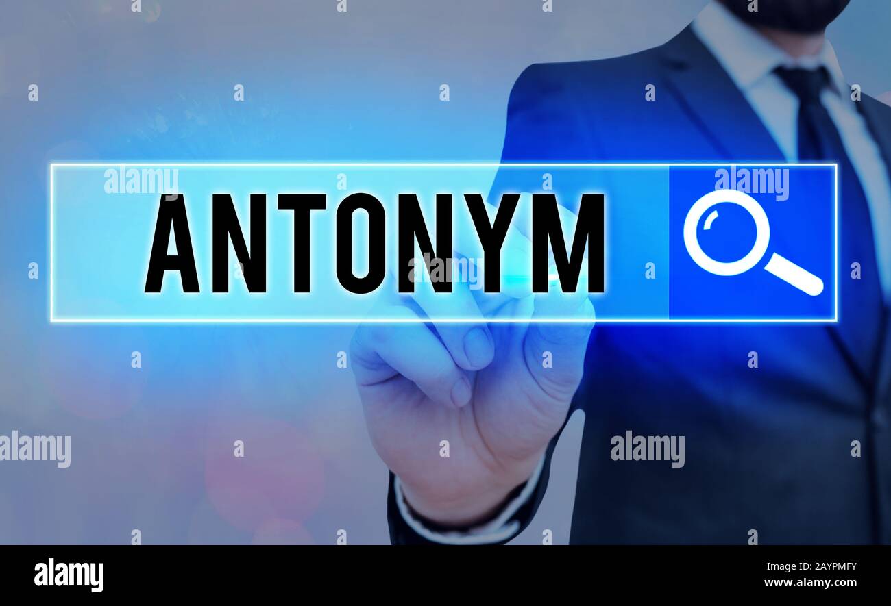 Writing Note Showing Antonym Business Concept For Word Or Phrase Whose Meaning Is The Opposite Of Another Word Stock Photo Alamy