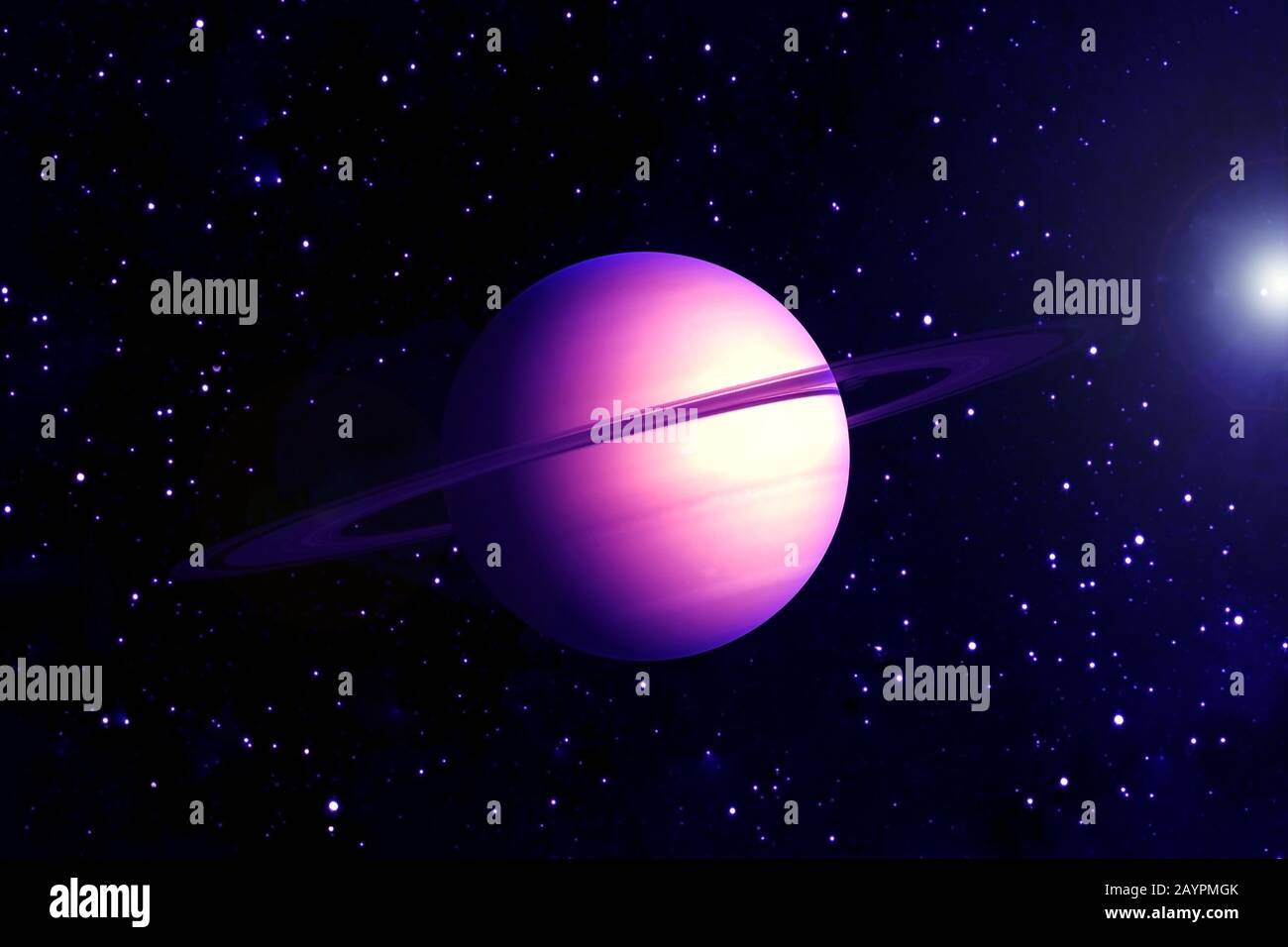 Planet Saturn, in pink. Elements of this image were furnished by NASA Stock  Photo - Alamy