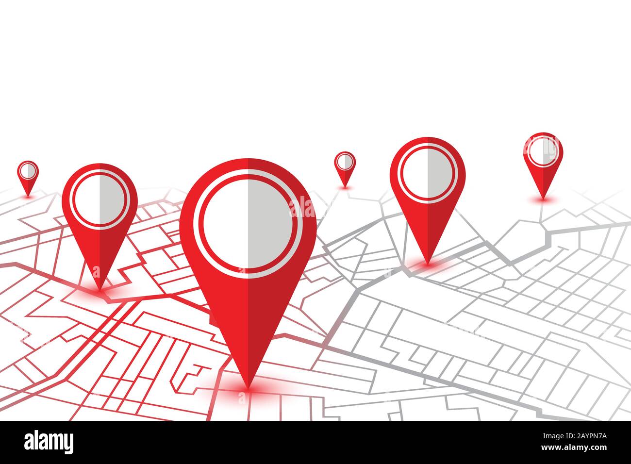Pin showing location on gps navigator map. Vector illustration Stock ...