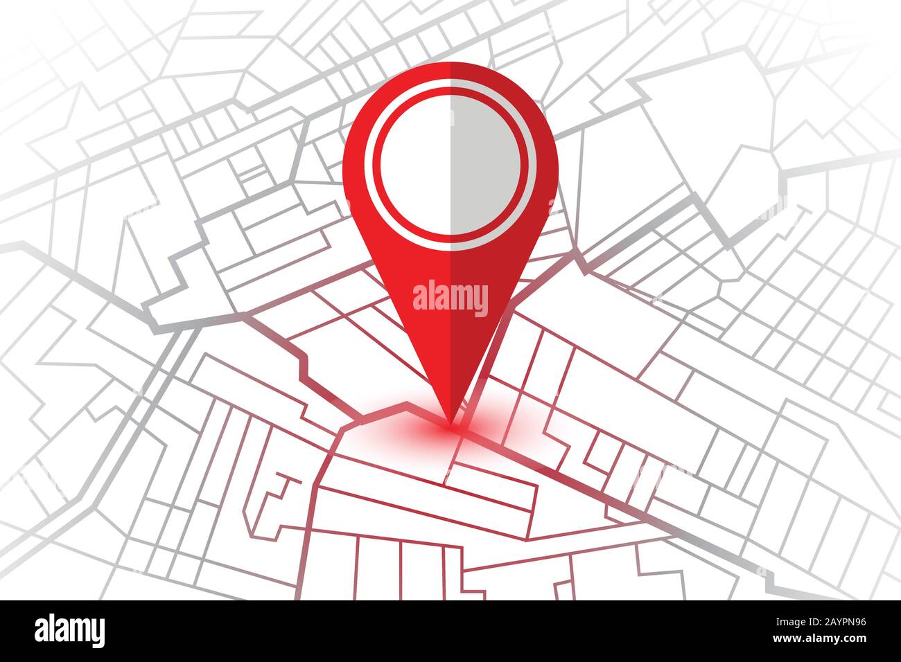 Pin showing location on gps navigator map. Vector illustration Stock ...